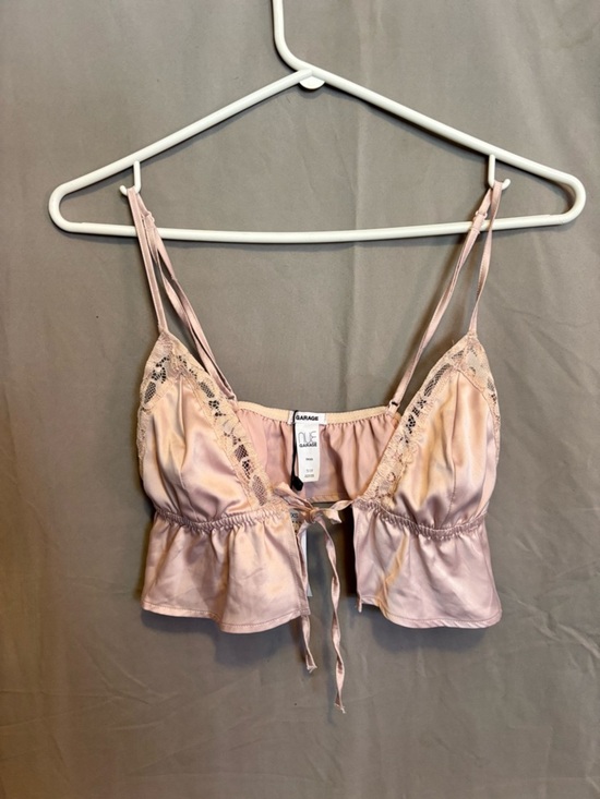 Garage Other - Garage Satin Lace-Trim Bralette in Light Pink